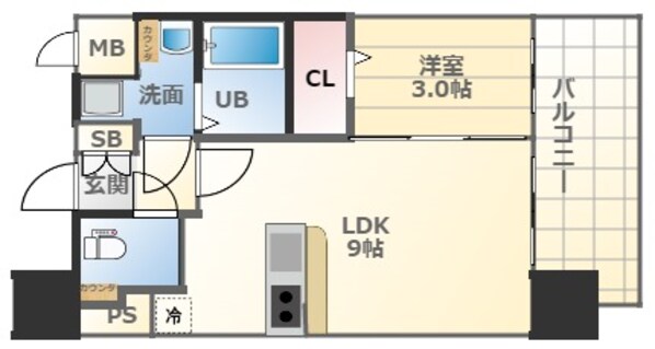 大国町駅 徒歩6分 12階の物件間取画像